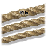 Natural Jute Craft Rope, 1/4 to 1/2 in, 6 Size Options, Eco-Friendly, Macrame, Plant Hangers, Dreamcatchers, Home Decor
