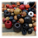 Wood Beads Bulk Pack, 1 lb Assorted, Unfinished Natural Wood, Macrame, Jewelry Making, Kids Craft Projects