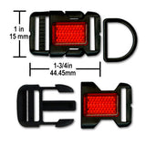 Reflective Safety Buckle, 15mm or 20mm, Plastic, Dog Collar Crafts, Paracord Pet Accessories, DIY Pet Projects