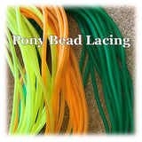 Pony Bead Lacing 5 yd, Plastic, 3 Color Options (Black, Frost, Glow), Keychains, Friendship Bracelets, Rexlace Crafts