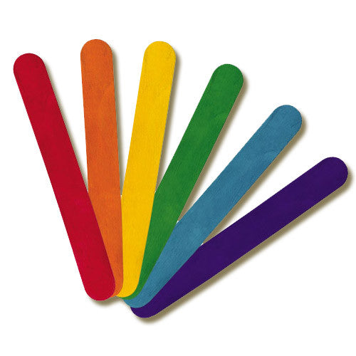 Jumbo Colorful Wooden Craft Sticks, 75 or 300 Count, Pre-Colored, Kids School Projects, DIY Building, Home Decor