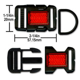 Reflective Safety Buckle, 15mm or 20mm, Plastic, Dog Collar Crafts, Paracord Pet Accessories, DIY Pet Projects