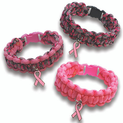 Breast Cancer Awareness Bracelets, Nylon, 3 Style Options, Fundraising, Awareness Events, Charity Sales