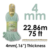 Macrame Cord 4mm, Cotton, Natural Fiber, 12 Color Options, Plant Hangers, Wall Hangings, Jewelry Making