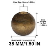 Round Wood Beads, 12mm to 38mm, 8 Color Options, Macrame Plant Hangers, Jewelry Making, Boho Wall Hangings