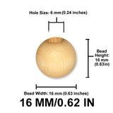 Round Wood Beads, 12mm to 38mm, 8 Color Options, Macrame Plant Hangers, Jewelry Making, Boho Wall Hangings