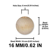 Round Wood Beads, 12mm to 38mm, 8 Color Options, Macrame Plant Hangers, Jewelry Making, Boho Wall Hangings