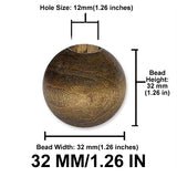 Round Wood Beads, 12mm to 38mm, 8 Color Options, Macrame Plant Hangers, Jewelry Making, Boho Wall Hangings