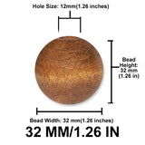 Round Wood Beads, 12mm to 38mm, 8 Color Options, Macrame Plant Hangers, Jewelry Making, Boho Wall Hangings