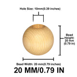 Round Wood Beads, 12mm to 38mm, 8 Color Options, Macrame Plant Hangers, Jewelry Making, Boho Wall Hangings