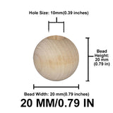 Round Wood Beads, 12mm to 38mm, 8 Color Options, Macrame Plant Hangers, Jewelry Making, Boho Wall Hangings