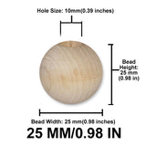 Round Wood Beads, 12mm to 38mm, 8 Color Options, Macrame Plant Hangers, Jewelry Making, Boho Wall Hangings