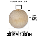 Round Wood Beads, 12mm to 38mm, 8 Color Options, Macrame Plant Hangers, Jewelry Making, Boho Wall Hangings