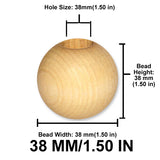 Round Wood Beads, 12mm to 38mm, 8 Color Options, Macrame Plant Hangers, Jewelry Making, Boho Wall Hangings
