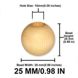 Round Wood Beads, 12mm to 38mm, 8 Color Options, Macrame Plant Hangers, Jewelry Making, Boho Wall Hangings