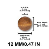 Round Wood Beads, 12mm to 38mm, 8 Color Options, Macrame Plant Hangers, Jewelry Making, Boho Wall Hangings
