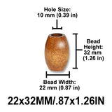 Oval Wood Beads, 2 Sizes (13x25mm, 22x32mm), 8 Color Options, Macrame Plant Hangers, Jewelry Making, Home Decor