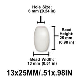 Oval Wood Beads, 2 Sizes (13x25mm, 22x32mm), 8 Color Options, Macrame Plant Hangers, Jewelry Making, Home Decor