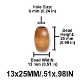 Oval Wood Beads, 2 Sizes (13x25mm, 22x32mm), 8 Color Options, Macrame Plant Hangers, Jewelry Making, Home Decor