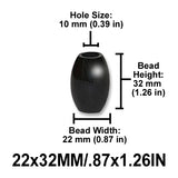 Oval Wood Beads, 2 Sizes (13x25mm, 22x32mm), 8 Color Options, Macrame Plant Hangers, Jewelry Making, Home Decor