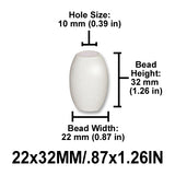 Oval Wood Beads, 2 Sizes (13x25mm, 22x32mm), 8 Color Options, Macrame Plant Hangers, Jewelry Making, Home Decor