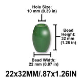 Oval Wood Beads, 2 Sizes (13x25mm, 22x32mm), 8 Color Options, Macrame Plant Hangers, Jewelry Making, Home Decor