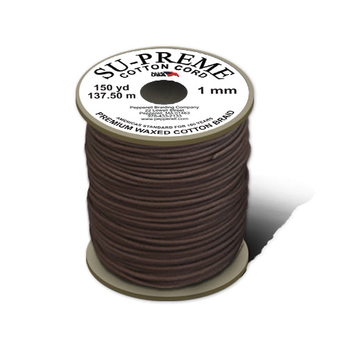 Su-Preme Waxed Cotton Cord - 1mm (.39 inch) or 2mm (.078 inch