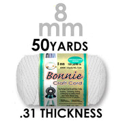 Bonnie Braid Macrame Cord 8mm x 50yd, Polypropylene, 5 Color Options, Plant Hangers, Wall Hangings, Home Decor