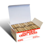 Jumbo Wooden Craft Sticks, Extra-Wide Natural Wood, 75 or 500 Count, School Art Projects, Models, Kids Crafts