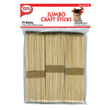 Jumbo Wooden Craft Sticks, Extra-Wide Natural Wood, 75 or 500 Count, School Art Projects, Models, Kids Crafts