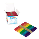 Colorful Wooden Popsicle Sticks, 150 or 500 Count, Pre-Colored, Kids Crafts, School Art Projects, DIY Building