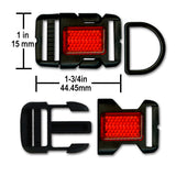 Reflective Safety Buckle, 15mm or 20mm, Plastic, Dog Collar Crafts, Paracord Pet Accessories, DIY Pet Projects
