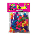 Pom Pom Beads, Fluffy Craft Balls, 2 Sizes (1/2" and 1"), Solid and Mixed Colors, Jewelry Making, Kids Crafts, Home Decor