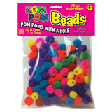 Pom Pom Beads, Fluffy Craft Balls, 2 Sizes (1/2" and 1"), Solid and Mixed Colors, Jewelry Making, Kids Crafts, Home Decor