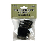 PCBUCK25 Paracord Buckles, 25mm Black Plastic Clasp, Survival Gear, Pet Packs, Camping Straps