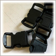 PCBUCK15 Paracord Buckles, 15mm Black Plastic, 5-Piece or 30-Piece Pack, Bracelets, Lanyards, Pet Collars
