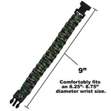 Paracord Bracelet, Large, Camouflage Pattern, Nylon, Survival Gear, Camp Accessories, Paracord Projects, Outdoor Wear