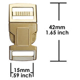 PCBUCK15G Paracord Buckles, 15mm Gold Plastic Clasp, Paracord Bracelets, Pet Collars, Friendship Bracelets