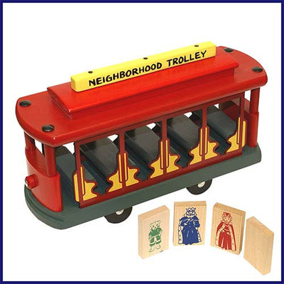 Mister Rogers Neighborhood Trolley, Decorative Wood, Kids Play, Character Keepsake Display, Imaginative Decor