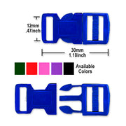 PCBUCK12C Paracord Buckles, 12mm Assorted Colors, Plastic, Paracord Bracelets, Lanyards, Friendship Bracelets