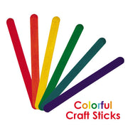 Colorful Wooden Popsicle Sticks, 150 or 500 Count, Pre-Colored, Kids Crafts, School Art Projects, DIY Building