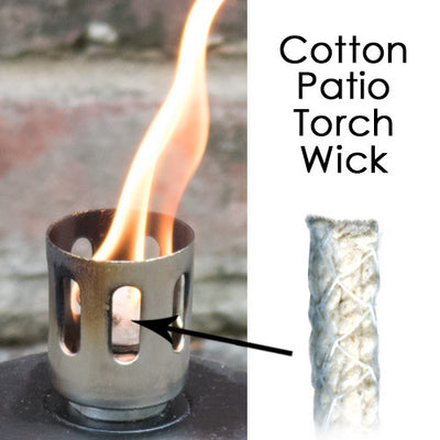 Cotton Patio Torch Wick, Knitted Tube, 3 Size Options (7/16", 1/2", 3/4"), Outdoor Torches, Citronella Pots, Garden Lighting