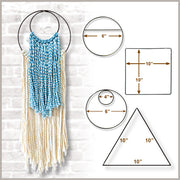 Macrame Designer Ring Frames, 11 Configurations (Double Rings, Bar, Square, Triangle), Wall Art, Dreamcatchers, Plant Hangers