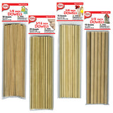 Wooden Dowels 8 in, 4 Diameters (1/8–3/8 in), Unfinished Wood, Macrame Hangers, Kids Crafts, DIY Home Projects