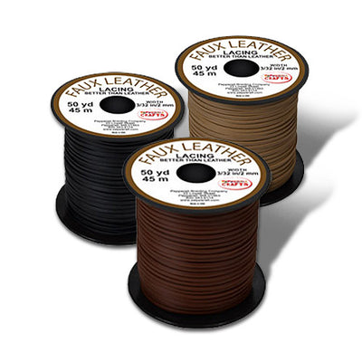Faux Leather Craft Cord, 3/32 in (2.38mm) or 1/8 in (3.18mm), Brown, Tan, or Black, Jewelry Making, Dreamcatchers, Lanyards