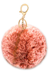 Faux Fur Pom-Poms with Zipper Pull, 6 Color Options, Keychains, Bag Charms, Hair Accessories