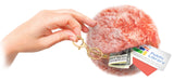Faux Fur Pom-Poms with Zipper Pull, 6 Color Options, Keychains, Bag Charms, Hair Accessories