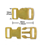 PCBUCK12G Paracord Buckles, 12mm Gold Plastic Clasp, Paracord Bracelets, Lanyards, Friendship Bracelets