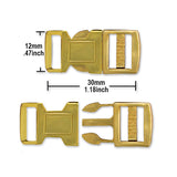 PCBUCK15G Paracord Buckles, 15mm Gold Plastic Clasp, Paracord Bracelets, Pet Collars, Friendship Bracelets