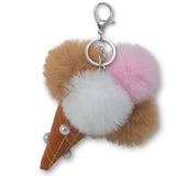 Sweet Chic Keychain Charms, 4 Designs (Grapes, Watermelon, Cherry, Ice Cream), Bag Tags, Gift Accessories, Kids Crafts